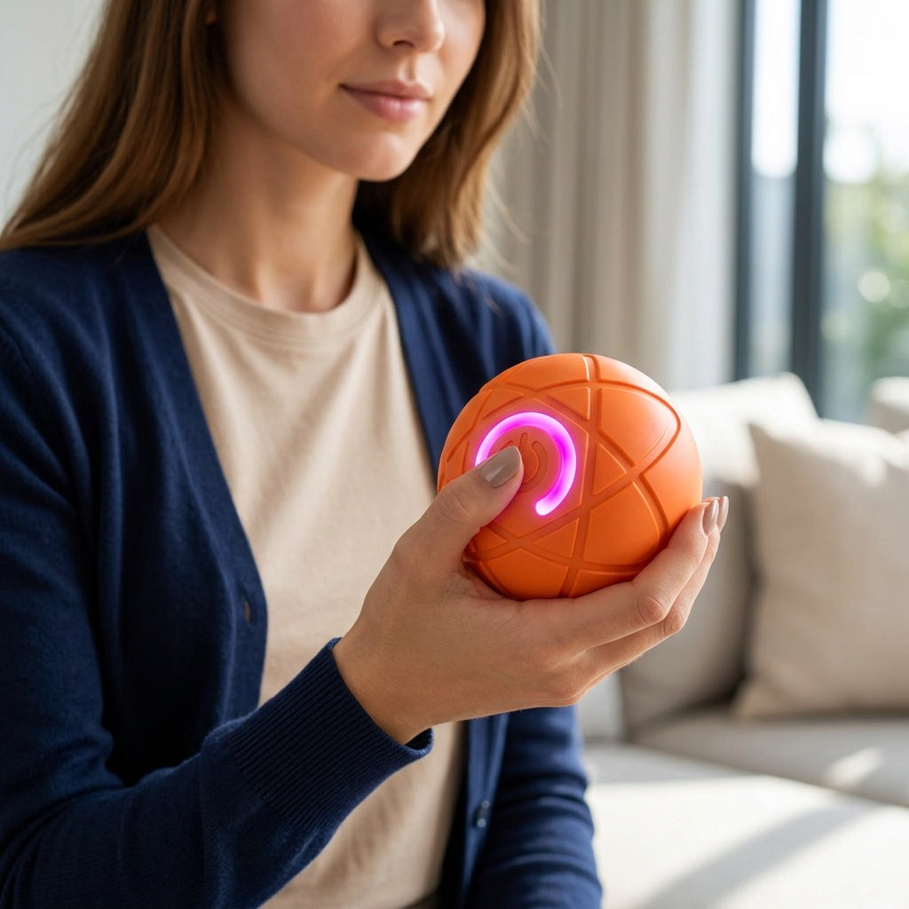 Self-Rolling Dog Ball for Interactive Play